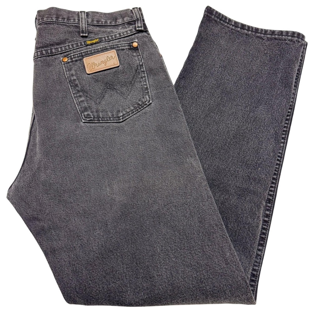 Wrangler 13MWZWA Jeans Mens 35x33 Gray Cowboy‎ Cut Rodeo Western Denim Workwear
